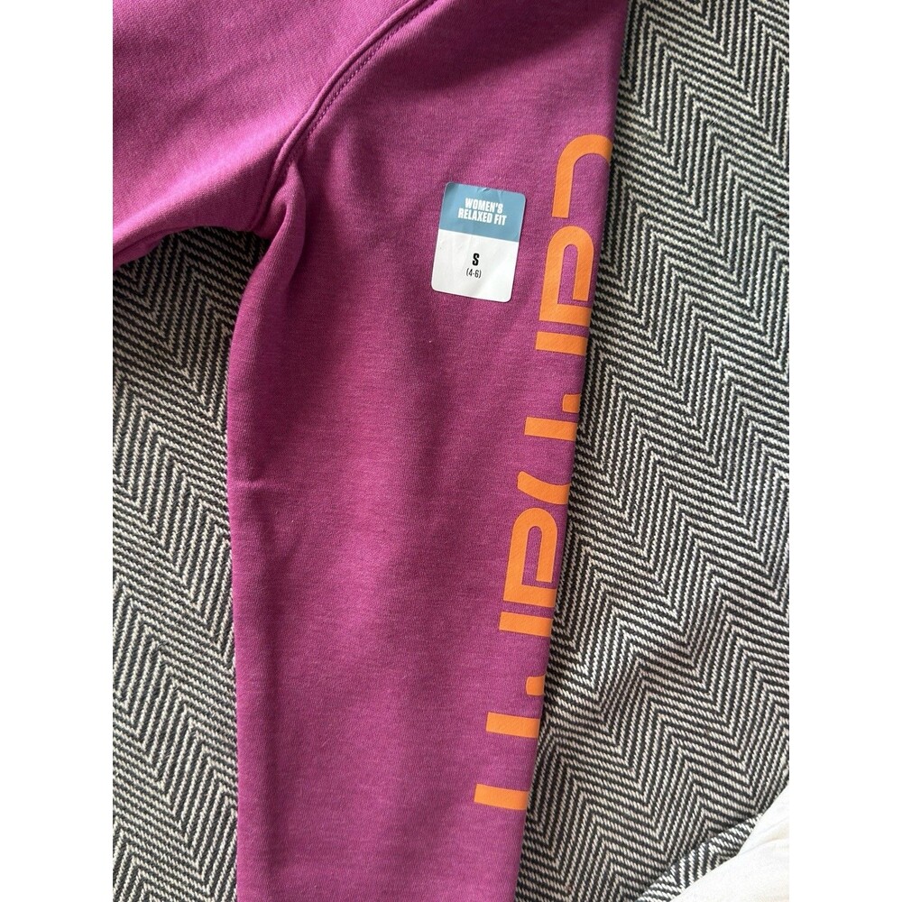 Carhartt Women's Midweight Pink Relaxed Fit Logo Graphic Hoodie Sweatshirt Sz Sm - Picture 3 of 8